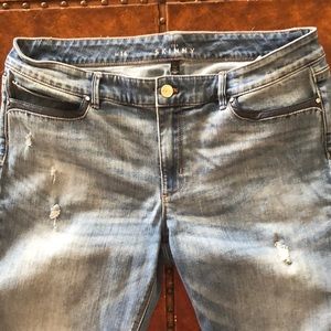 WHBM Skinny leather trimmed jeans size 14